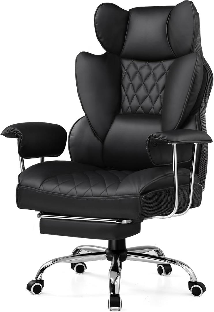 GTRACING Gaming Chair,Office Chair with Pocket Spring Lumbar Support, Ergonomic Comfortable Wide Office Desk Computer Chair with Outward Fixed Soft Armrests and Footrest (PU Leather, Black) GTRACING Gaming Chair,Office Chair with Pocket Spring Lumbar Support, Ergonomic Comfortable Wide Office Desk Computer Chair with Outward Fixed Soft Armrests and Footrest (PU Leather, Black)