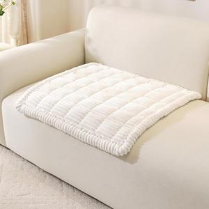 OstepDecor Chair Cover for Dogs, Couch Arm Cover, Sofa Headrest Covers Pet Friendly, Thick Soft Sofa Slipcovers Cushion Protector for Recliner Loveseat Leather L Shaped Sofa (27.6" x 27.6", White)