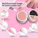 Solid Builder Gel for Nails, Non-Sticky Hand Hard Gel for Nails Nail Extension Gel Nail Art Salon Home Non-Sticky Hand (4 colors set c)