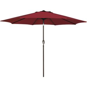 Blissun 9' Outdoor Patio Umbrella, Outdoor Table Umbrella, Yard Umbrella, Market Umbrella with 8 Sturdy Ribs, Push Button Tilt and Crank