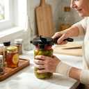 Jar Openers for Seniors, 4-in-1 Can Opener for Weak Hands & Seniors – Ergonomic Non-Slip Handle, Fits 1-3.5 Inch Kitchen Mason Jars, Bottles & Cans (Black)