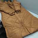 Tankaneo Women's Quilted Puffer Jacket Long Winter Coats Zip Up Baggy Down Outerwear with Pockets (Medium, Brown)