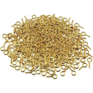 100 Pcs Small Screw Eye Pins, 10mm x 5mm Small Eye Hooks, Eye Hooks Screw is Suitable for Jewelry Making, Pendant Beads, DIY Making (Rose Gold)