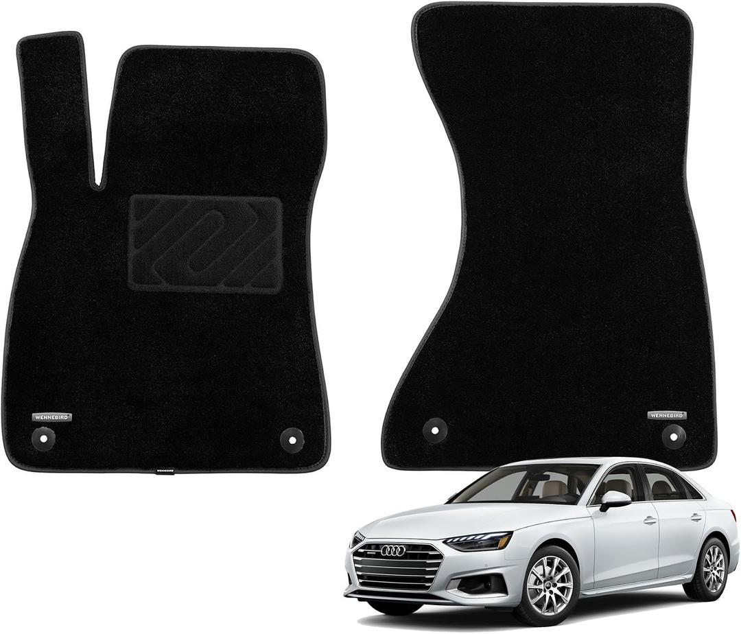 WENNEBIRD Front Carpet Floor Mats for Audi A4 2017-2025, 2Pc
B9, 0.6-Inch Ultra-Thick Plush Carpet, Noise-Reducing Comfort, Waterproof TPE Layer, Anti-Slip Backing