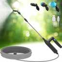 Battery Powered Sprayer Wand, 23.6inch Electric Sprayer Telescopic Watering Wand with 16.4FT Hose, Rechargeable and Portable Spray Wand for Gardening (3 Nozzles)