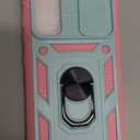 PASNEW Hard Case for Samsung Galaxy A53 5G,Metal Kickstand & Slide Camera Cover,Military Grade Heavy Duty Full Body Multi-Layer Shockproof Shell A53,6.5 inch,Green Pink