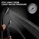 High Pressure Handheld Shower Head with Powerful Shower Spray against Low Pressure Water Supply Pipeline, Multi-functions, w/ 79'' Hose, Bracket, Chrome Finish