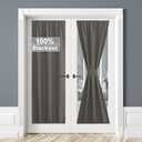 RYB HOME 100% Blackout Door Curtain Lightweight Portable and Easy to Install, Fully Room Darkening Privacy for French Door Kitchen Sidelight Window, W 25 x L 72, Grey, 1 Panel (25"W x 72"L (Pack of 1))