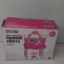 Play22 Pretend Play Girls Vanity Set with Mirror and Stool 21 PCS - Kids Makeup Vanity Table Set with Lights and Sounds - Includes Fashion Hair & Makeup Accessories