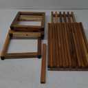 Teak Shower Bench [Expandable from 17" to 30"] Wooden Bathroom Bench for Inside Shower to Sit On, Wood Bath Chair, Teakwood Stool