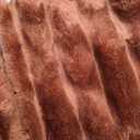 EXQ Home Fluffy Comforter Set King Size - Super Soft Faux Fur Stripe Jacquard Comforter 1 Pieces,Terracotta Fleece Bedding Set,Winter Warm Bed Set,1 Comforter with 2 Pillowcase