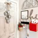 8.2 ft Valentine's Day Vintage Silver Heart Garland Hanging Ornaments Banner Farmhouse Rustic Love Heart Wall Hanging Art Home Decorations for Couples Bride Shower Wedding Anniversary