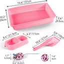 PAWISE Cat Litter Box Set, Small Kitten Starter Kit, Includes Litter Box, Litter Scoop, Double Dish Feeding Bowl, Cat Mouse Toy, Kitty Ball Toy, Pink
