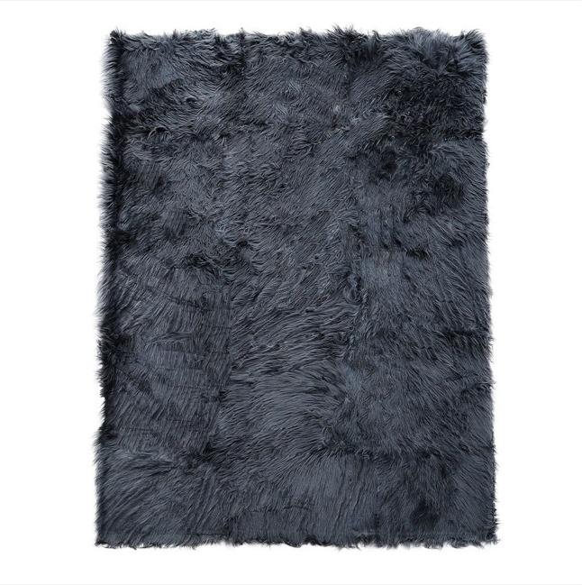 Fluffy Rugs Anti-Slip Rug Super Soft Faux Fur Carpet Mat Floor Mat,3 Inch Thicken Up to 45lbs , Grey