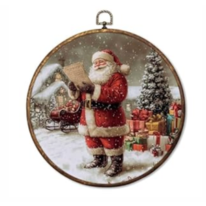 HUGANE Vintage Dark Christmas Gold Bell Round Wall Art Decor, Moody Christmas Bell Holiday Hanging Canvas Framed Prints Wall Sculptures for Home Bedroom Living Room Decor, 10x10 Inch (Colour-05)