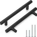 Probrico (30 Pack Black Cabinet Pulls 5" Hole Centers - Kitchen Cabinet Handles Black,Stainless Steel T Bar Pulls for Drawer Closet Cupboard Wardrobe
