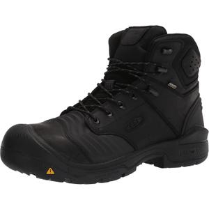 KEEN Utility Men's, Portland 6 inch Waterproof Boot (7 Wide, Black/Black)