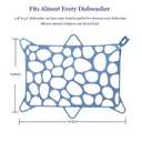 REVEX Silicone Dishwasher Net, Dishwasher Basket for Baby Items with 6 Adjustable Hooks, Dishwasher Mesh to Cover Baby Bottle Basket, Blue, 9.8"x14.5"