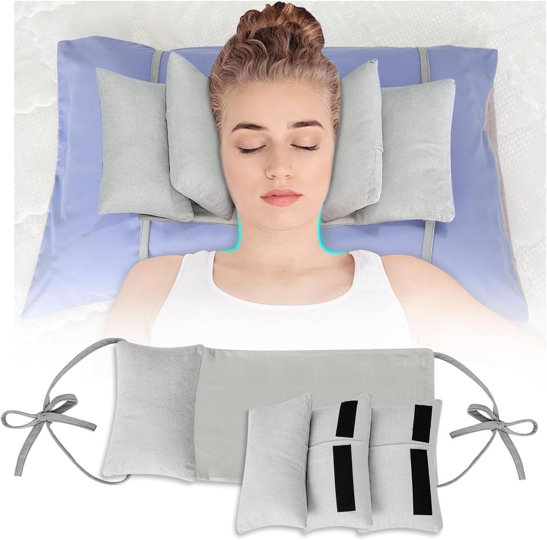 Mybow Beauty Pillows for Sleeping Anti Aging Wrinkle Face Surgery Sleep Upright Pillow Back Training Neck Stabilizer Face Wrinkle Prevention Head Straight Immobilizer Positioning Wedge Support Pillows (Grey)