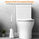 Lefree Toilet Brush and Holder Set, Bathroom Cleaner Brush Set, Curved Design, Non-Slip Handle Toilet Bowl Brush with Curved Bristle for Dead Corner Clean, RV Bathroom Accessories Toilet Scrubber (1 Pack, White)