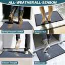 UKISS All-Season Front Door Mat Outside Entrance, Absorbent, Heavy-Duty Low-Profile Non-Slip Doormat Indoor Outdoor, Stain and Fade Resistant Washable Rubber Mat for Entryway,30''x17.5'', Grey