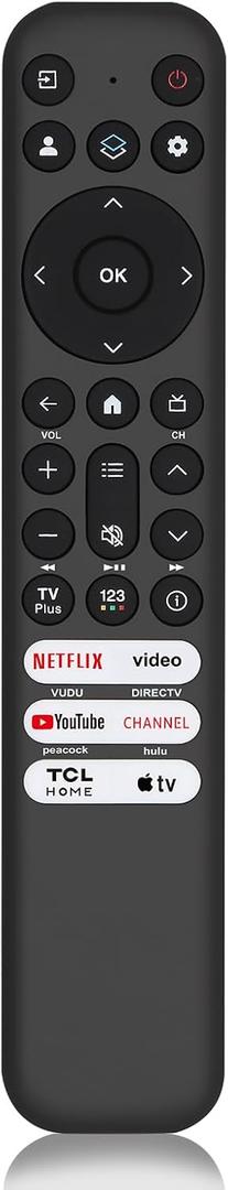 Replacement for TCL TV Remote Control, for TCL-Google/Roku-TV, Compatible with FHD HDR LED QLED 4K UHD Smart TV(No Voice)
