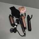 Ufree 3 in 1 Curling Iron, Curling Wand Set with Thermal Brush Flat Iron Hair Straightener, Dual Voltage Wand Curler, Instant Heat Up Hair Curler, Include Protective Glove 2 Clips, Gifts for Women