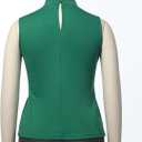 Women's Clergy Sleeveless T-Shirt Tab Collar Clergy Minister Priest Outfit Priest Costume Shirt Tops (Green, L)