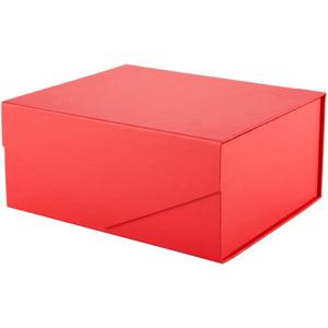 PACKHOME Mothers Day Gift Box 9x6.5x3.8 Inches, Rectangle Collapsible Box with Magnetic Lid for Xmas Gift Packaging (Matte Red, Grain Texture)