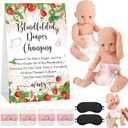 9 Pcs Baby Shower Game Supplies for Blindfold Diaper Changing Baby Dolls with Blindfolds Diapers Baby Changing Diaper Race Game Set for Baby Shower(Strawberry,Red)