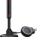 TV Antenna with Magnetic Base - 4K HD Digital Indoor TV Antenna - Amplified HDTV Antenna 360 Long Reception Range with Signal Booster - TV Aerial Support All Types TV, Small
