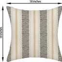 Black Pillow Covers 18x18 Inch 2 Pcs Boho Mustard Yellow Polka Dots Striped Decor Throw Pillows Modern Geometric Outdoor Farmhouse Decoration Pillowcase Linen Cushion Cover for Couch Sofa