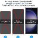 amFilm 2+2 Screen Protector Compatible with Samsung Galaxy S23 Ultra Tempered Glass and Camera Lens Protector 5G 6.8 inch, Fingerprint Sensor Compatible, UV Gel Adhesive Installation(2 Pack)