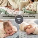Double-Sided Baby Nursing Pillow Cover Set - 4 Pack - Soft Unisex Breastfeeding Pillow Cover for Girl & Boy with Hanging Loop - Multipurpose Washable Quick-Dry Slipcover Case with Waterproof Liner (Multicolor)