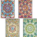 Fulmoon 4 Pcs Diamond Painting Notebook Kits 5.8 x 8.3 Inch DIY Art Cover Notebook Crystal Journal Sketchbook Notepad for Men Women Birthday Crafts Gift Drawing Painting(Mandala Style)