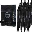 Loddie Doddie Fine Point Gel Pens - Pack of 12, 0.7mm Tip, Retractable, Black Ink - Quick-Drying Smooth Ink - Smudge-Free Gel Pens for Notes - Retractable Design for Office & School