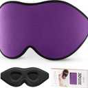 LitBear Sleep Mask for Side Sleeper Women Men, Eye Mask for Sleeping Light Blocking, 3D Contoured Cup Sleeping Mask, Soft Breathable Sleep Eye Mask with Adjustable Elastic Strap for Flight Nap (1 Count (Pack of 1), Purple)