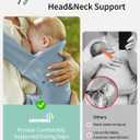 GROWNSY Baby Carrier Newborn to Toddler, Cozy Nreborn Carrier, Ergonomic Baby Wraps Carrier with Head Support, Oxford Blue