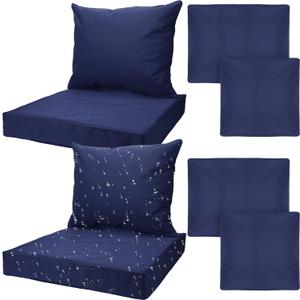 2 Sets Waterproof Couch Cushion Slipcovers Backrest Outdoor Stretch Cushion Covers with Zipper (22.8 x 19.3, 23.2 x 23.2 x 4 Inch,Dark Blue)