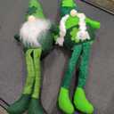 Sggvecsy 2 Pack St.Patrick's Day Gnome Plush 16 Large Doll Green Irish Leprechaun with Legs Decorations Scandinavian Swedish Tomte Nisse Shamrock Gnome for Dwarf Gift Ornament Home Decorations
