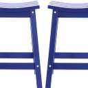 AMILY 24'' HDPE Bar Stool Set of 2, Weather Resistant Outdoor Bar Stools, Heavy Duty All-Weather Patio Stools for Poolside, Backyard, Balcony, Easy Assembly (Blue), Standard