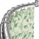 Curved Shower Curtain Rod Adjustable 33-78 Inches Silver All Stainless Steel Curved Shower Rod Shower Curtain Rod for Extra Shower Space for Bathroom, Bathtub, Stall, No Rust, Need to Drill