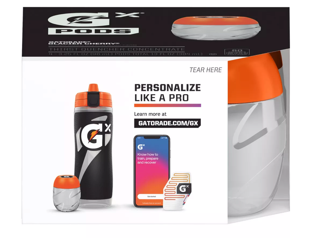 Gatorade 3.25oz GX Glacier Pod Bottle - Cherry: Kosher, Energy Drink Mix, Non-Caffeinated, 16 ct, BBD: 11/17/2025