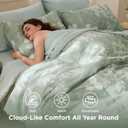 Bedsure King Size Comforter Set - 7 Pieces Floral Sage Green GentleSoft™ Bedding Sets, King Bed in a Bag with Botanical Flowers Winter Comforter, Sheets, Pillowcases & Shams