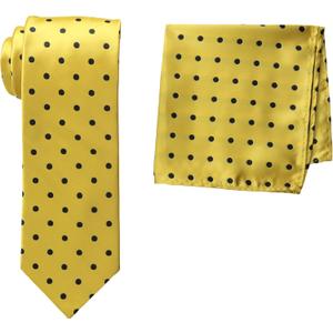 Stacy Adams Men's Satin Dot Tie Set (Gold)