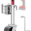 FZZD 2000lbs Trailer Jack with Dual Wheel, 20-24V Cordless Drill Compatible, 12" Lift, for RV Boat
