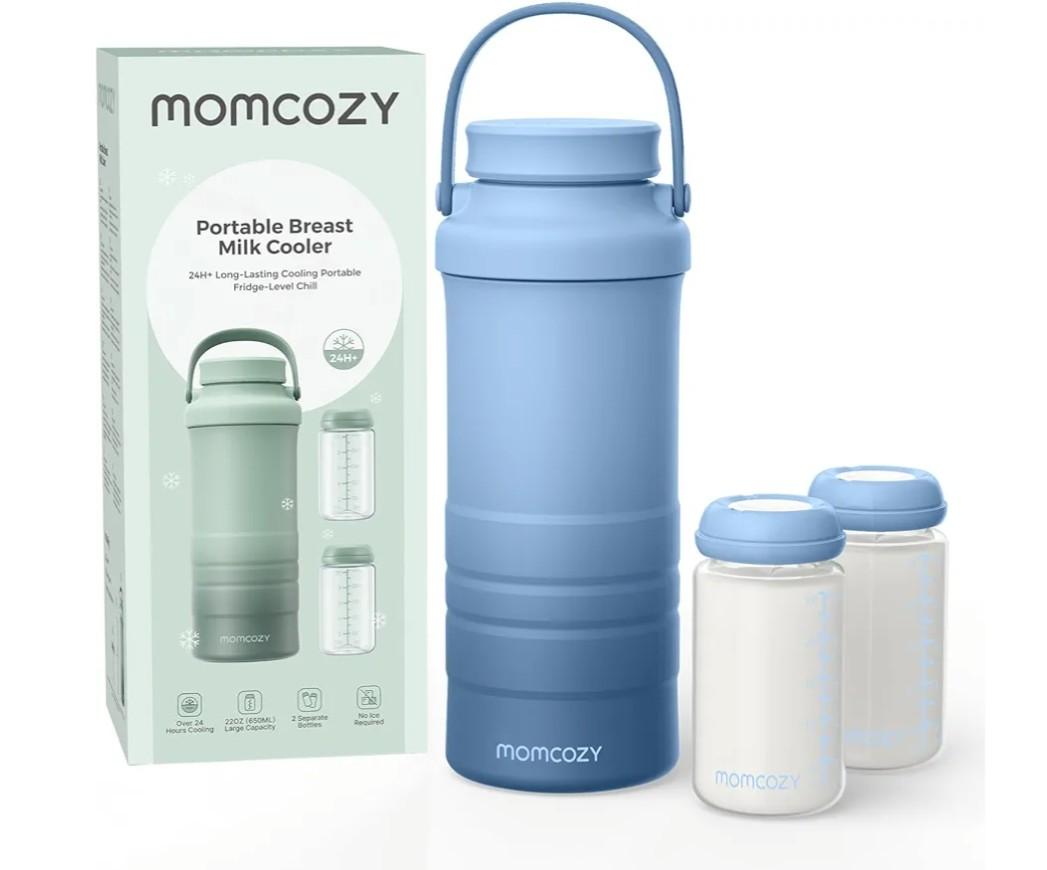 Momcozy 22oz Portable Breast Milk Cooler for Outdoor, Life Saver with 360° Total Cooling for 24 Hours, Larger Capacity Travel Breastmilk Chiller  for Breastmilk Storage, Green