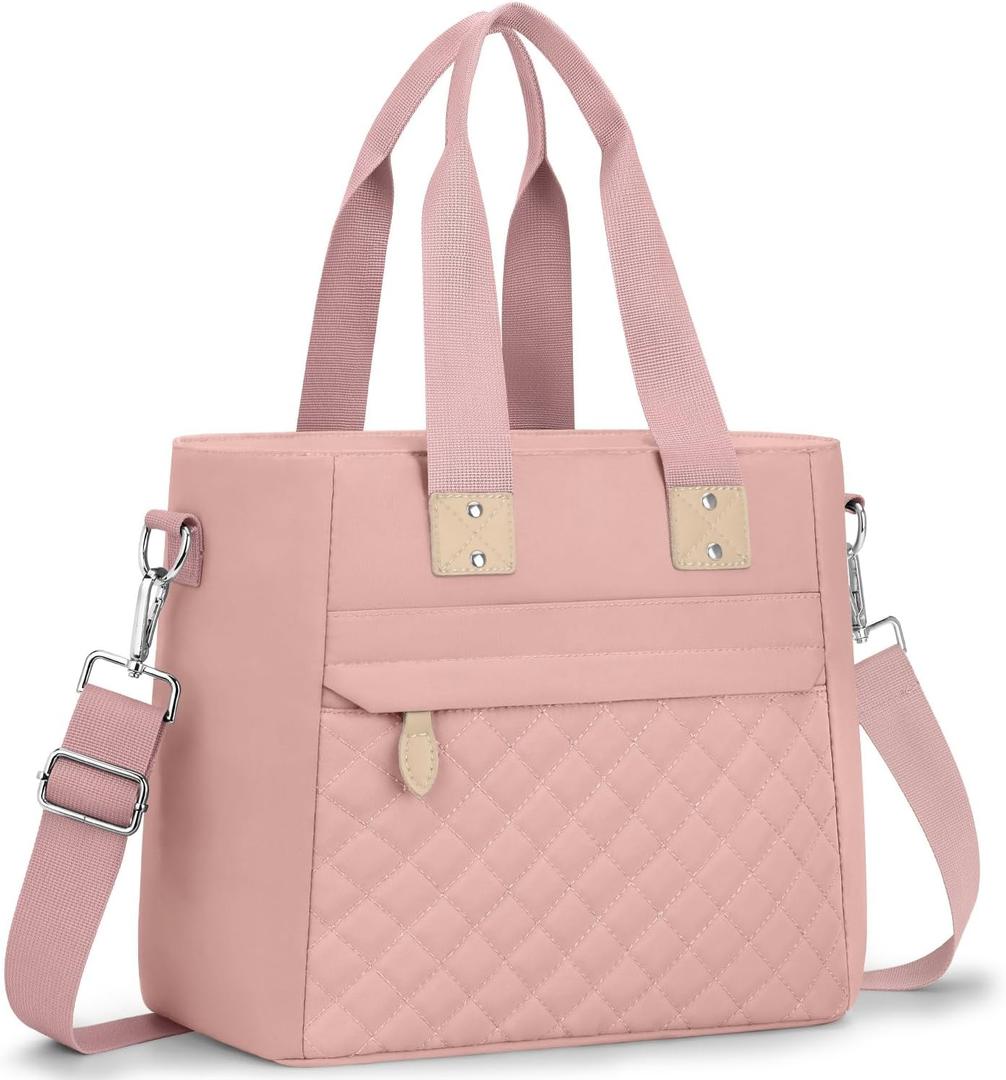 Insulated Lunch Box for Women & Men - Large Thermal Lunch Bag Women with Removable Shoulder Strap, Reusable Lunch Cooler Tote Bags Purse for Adults Work, Picnic, Hiking, Beach, Travel, LargePink