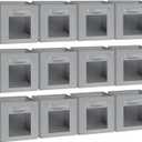 DIMJ Cube Storage Bin, 12 Pack Collapsible Storage Bins, Cube Storage Organizer with Window, Fabric Storage Bins for Shelves, Closet Baskets for Clothes, Books (Light Grey)