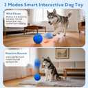 Interactive Dog Ball, Pet Toy Balls Automatic Moving & Bouncing Toys for Small Medium Large Dogs, Solid E-TPU & IPX7 Waterproof, Active Rolling Puppy Toy for Exercise and Boredom Relief(Blue)